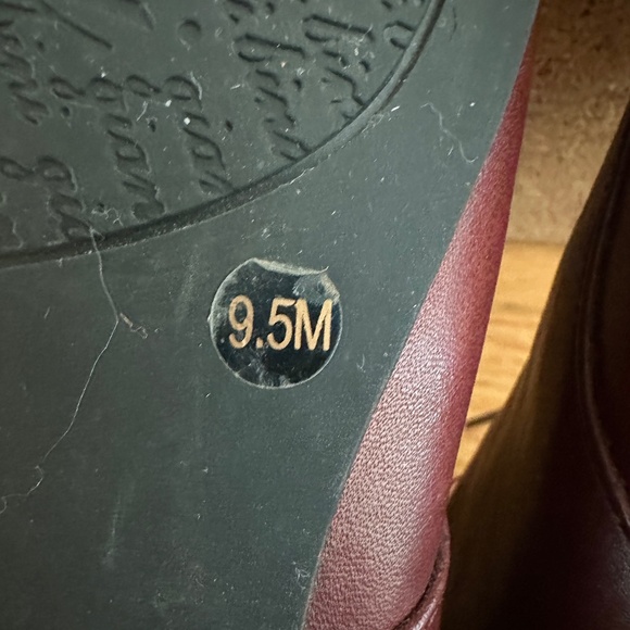 Gianni Bini Burgundy Leather Loafers with Zipper Size 9.5M Womens - Picture 14 of 15